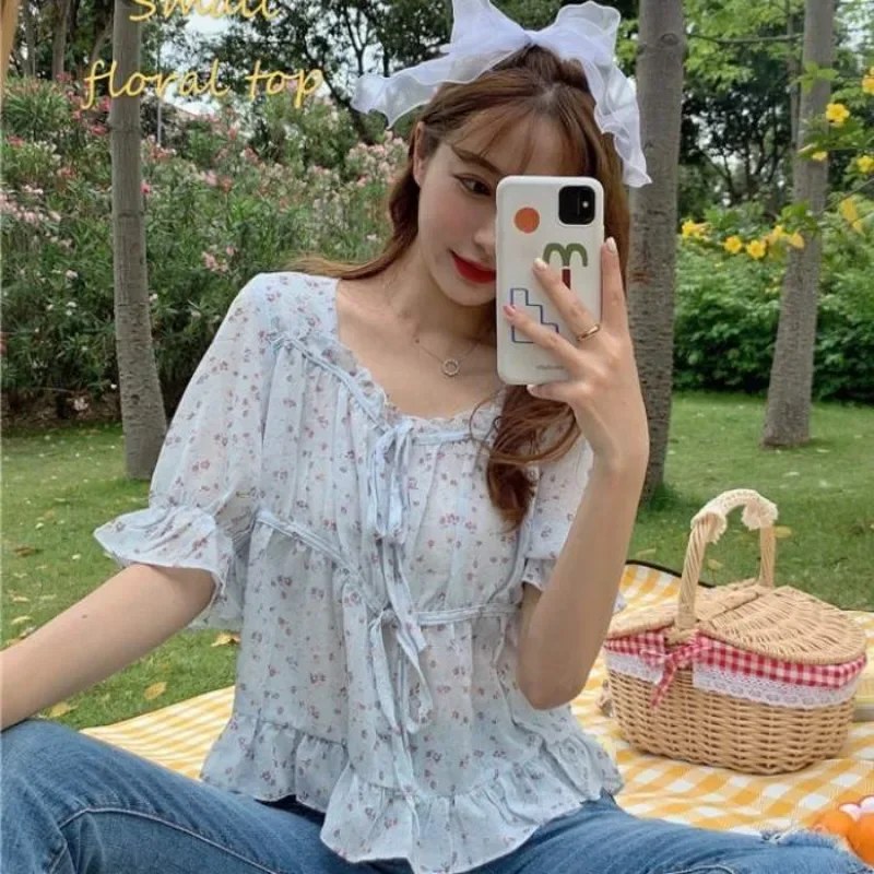 Женская шифоновая блузка с коротким рукавом размеры s-xxl