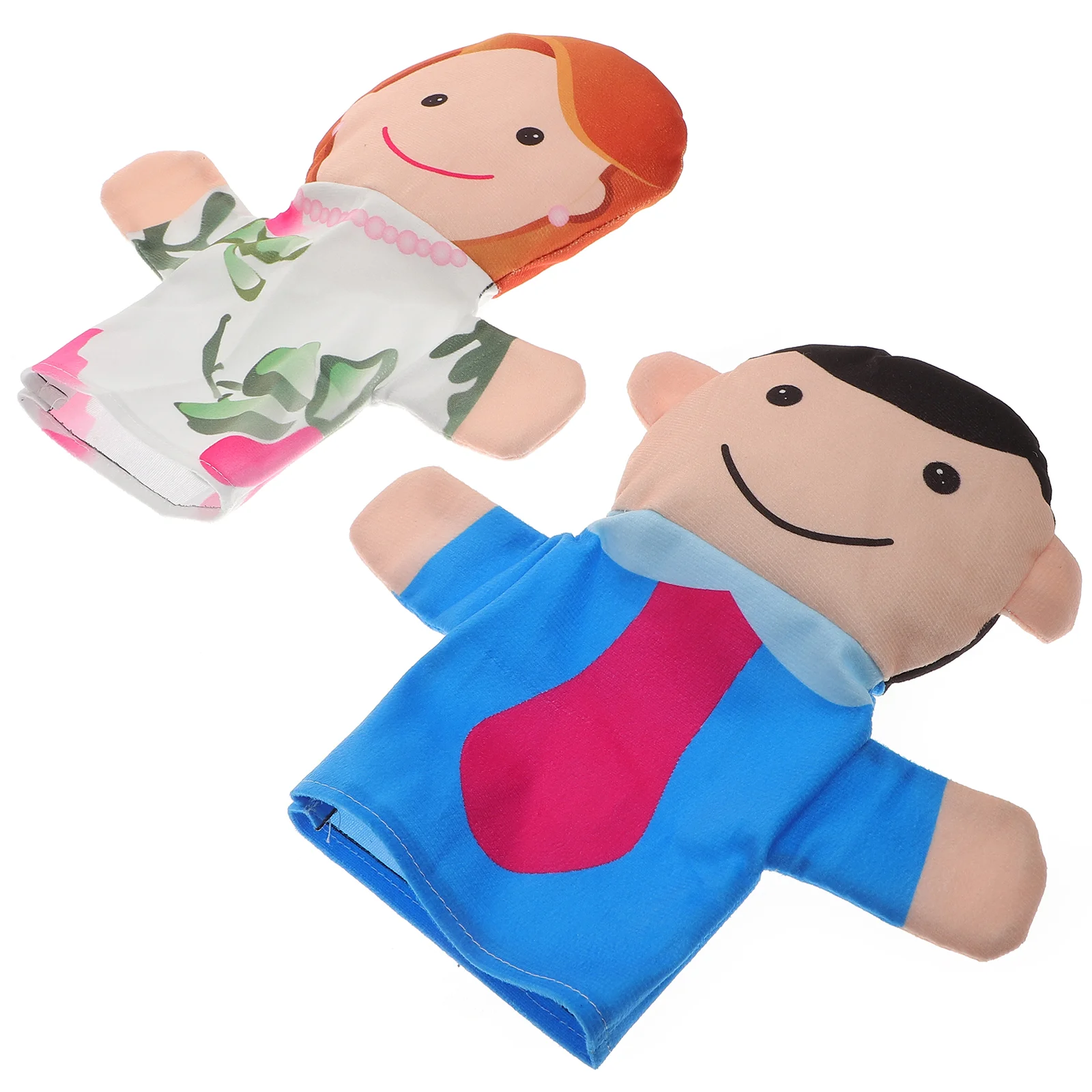 

2pcs Family Members Puppets Adorable Cloth Hand Puppets for Teaching Role Play (Father, Mother)