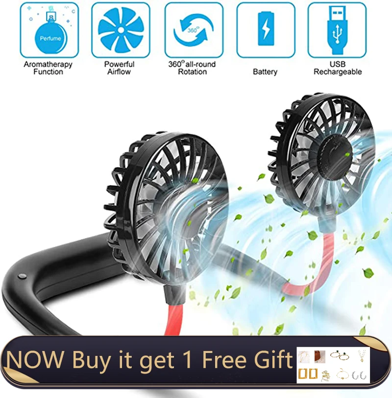

USB-вентилятор портативный с функцией Hands Free, 3 скорости