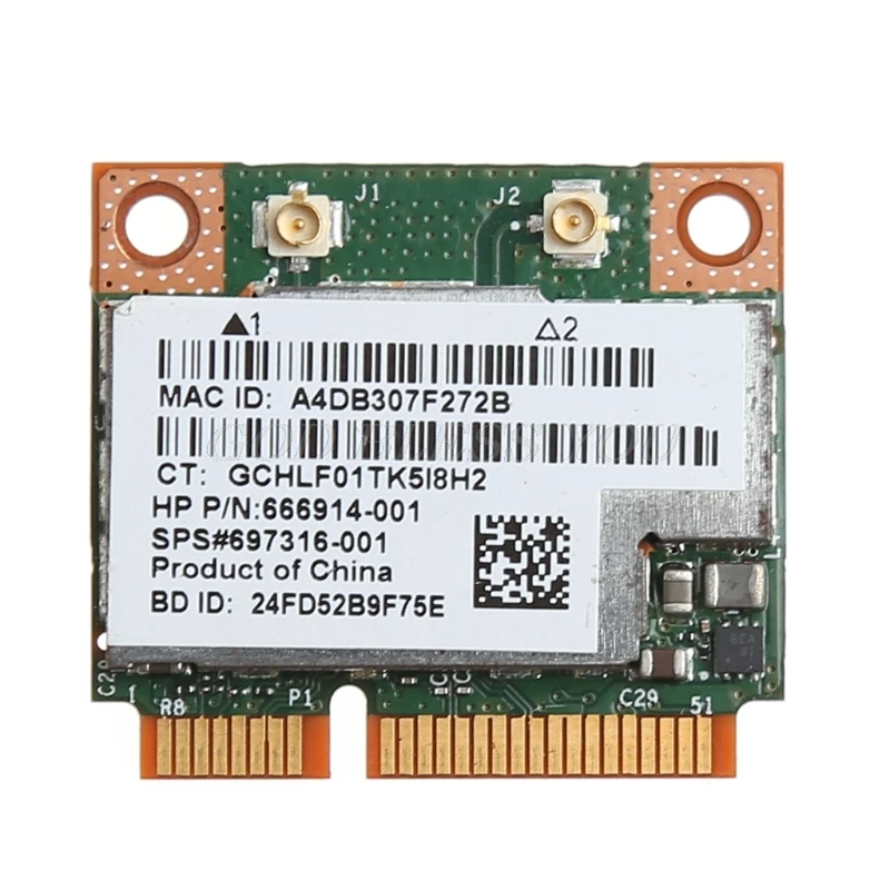 

Dual Band 2.4+5G 300M 802.1Card For BCM943228HMB HP SPS 718451-0011a/b/g/n WiFi Bluetooth 4.0 Wireless Half Mini PCI-E