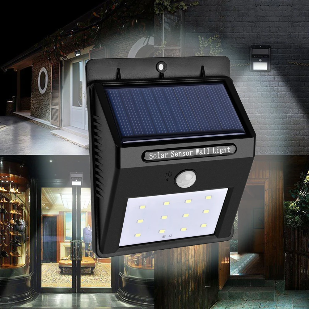 

LED Solar Power PIR Motion Sensor Wall Light 12 LED Outdoor Waterproof Energy Saving Street Yard Path Home Garden Security Lamp
