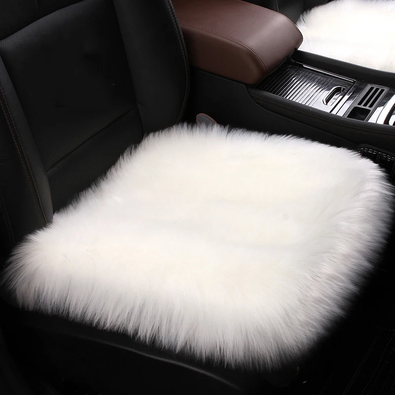 

Faux Fur Seat Car Seat Cover Winter Imitation Wool Car Seat Cushion Fur Integrated Seat Cushion Net Red Warm Single Piece Seat C
