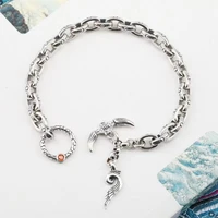 s925 blunt silver luxury domineering skull bracelet mens trend personality retro mens accessories couple gift bracelet