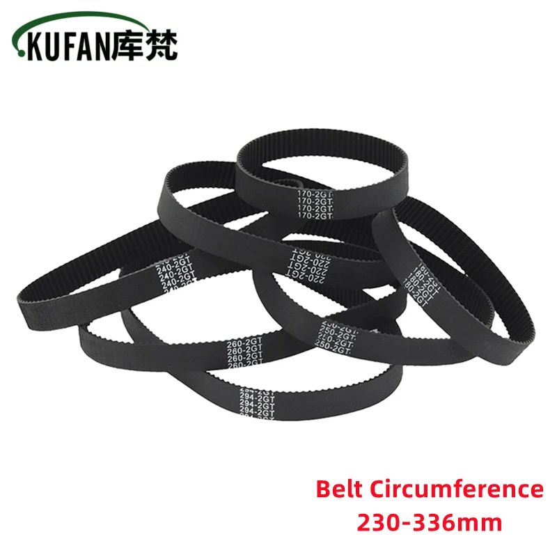 

KUFAN 3D Printer GT2 Width 6/10mm Closed Loop Rubber 2GT Timing Belt Length230 232 242 244 250 252 260 280 284 294 300 308 336mm