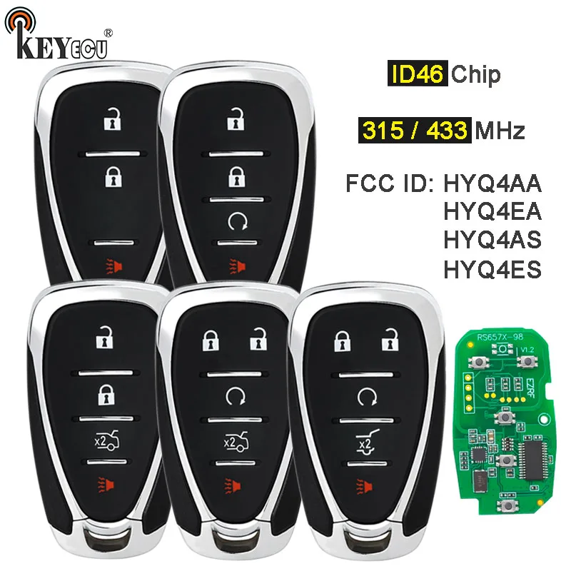 KEYECU 315/433 МГц HYQ4AA/HYQ4EA/HYQ4AA/HYQ4EA дистанционный брелок для Chevrolet Cruze Malibu Sonic Equinox Camaro Blazer