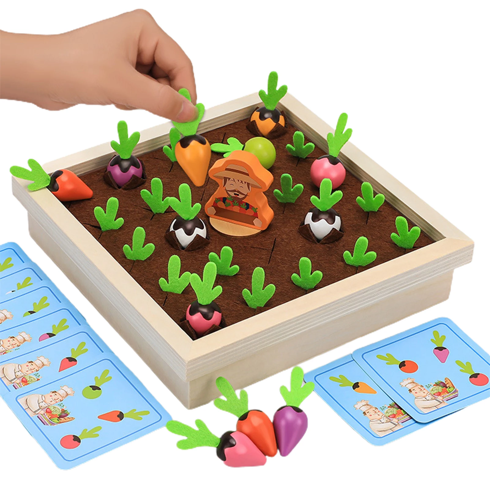 

Wooden Toys Carrot Harvest Game Montessori Toys For Toddlers Boys Girls Shape Sorting Matching Puzzle Sensory Toy Vegetable Game