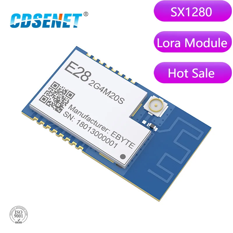 SX1280 100 мВт модуль LoRa 2,4 ГГц беспроводной приемопередатчик E28-2G4M20S SPI большой радиус действия 6 км 2,4 ГГц BLE радиочастотный передатчик 2,4 ГГц приемник