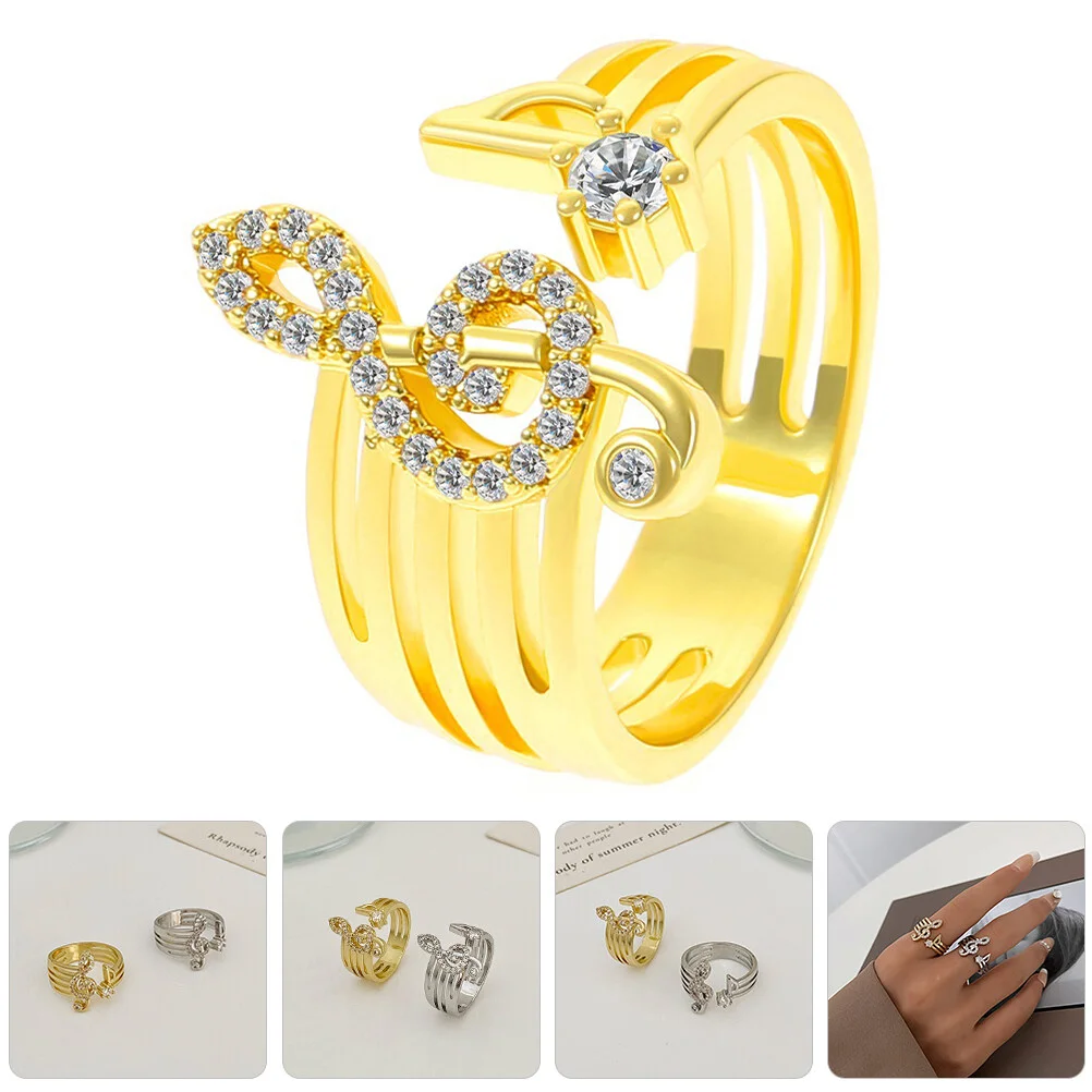 

Регулируемое кольцо с музыкальной нотой, модное кольцо на палец, декоративное кольцо на палец для женщин и девушек