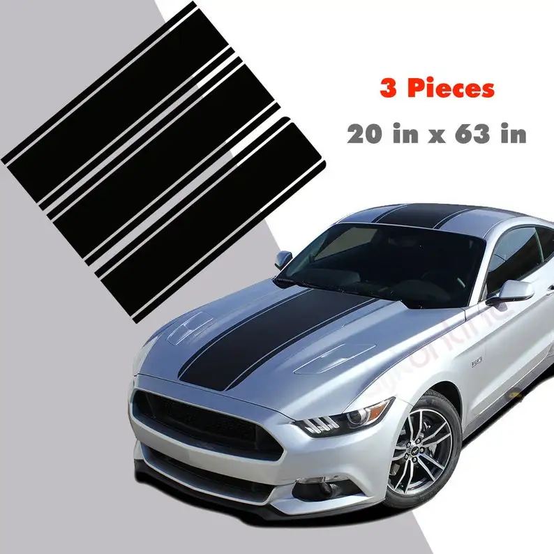

Center Stripes Decals Graphics Vinyl Compatible with Ford Mustang