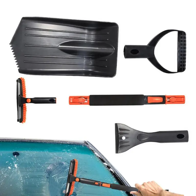

Car Snow Brush And Ice Scraper Kit Extendable Car Snow Removal Shovel Car Exterior Accessories Multipurpose Winter Snow Removal