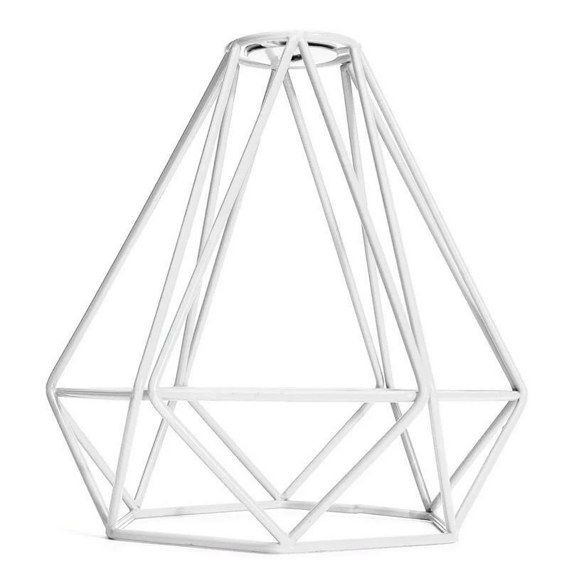 

Creative Iron Wire Cage Hanging Lamp Shade Pendant Light Chandelier Lampshade Lamps Covers Shades 20cm * 20cm Black White Gold