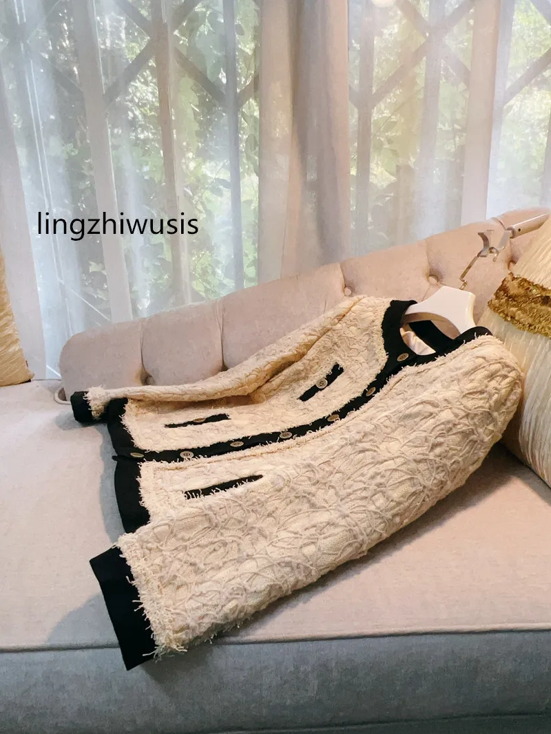 lingzhiwusis французский дизайн вязаный шерстяной топ контрастного цвета винтажная