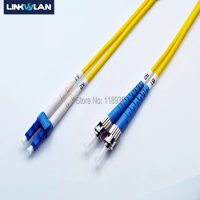 (2 шт./лот) LC-ST одномодовый оптоволоконный кабель OS2 Соединительный шнур дуплекс 1 м