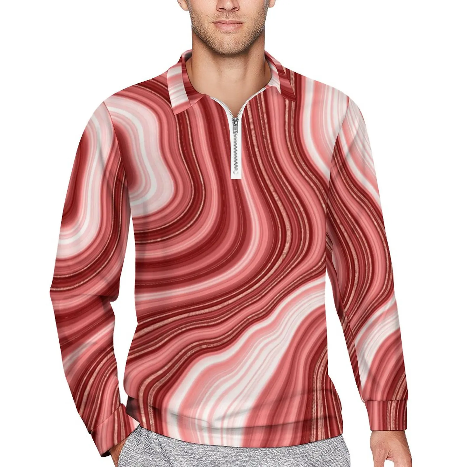 

Abstract Print Casual Polo Shirts Colorful Tie-Dye T-Shirts Long-Sleeve Design Shirt Cool Oversized Mens Tops Birthday Gift