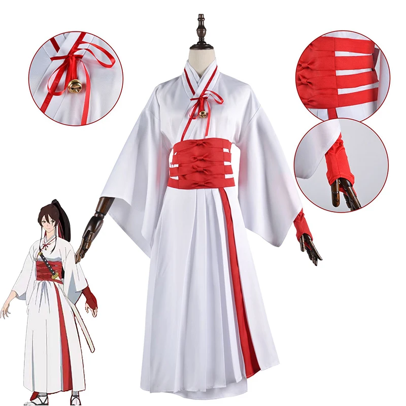 

Костюм для косплея аниме Jigoku Raku Yamada Asaemon Sagiri, кимоно Sagiri с перьями, плетеная униформа, парик на Хэллоуин для девушек и женщин