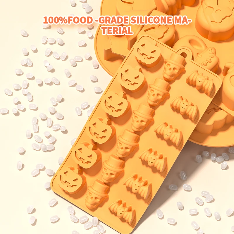 Силиконовая форма в виде тыквы летучей мыши на Хэллоуин