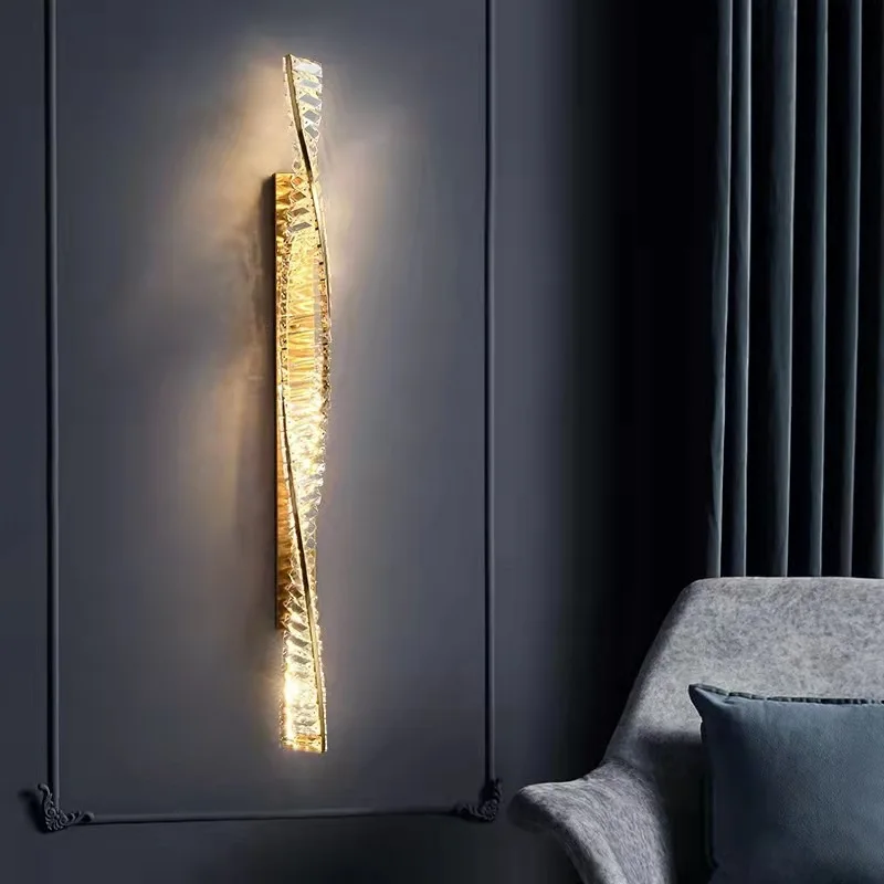 

High-grade Home Decor Wall Lights Luxury Living Room Background Crystal Wall Lamps Postmodern Bedroom Bedside Corridor LED Lamp