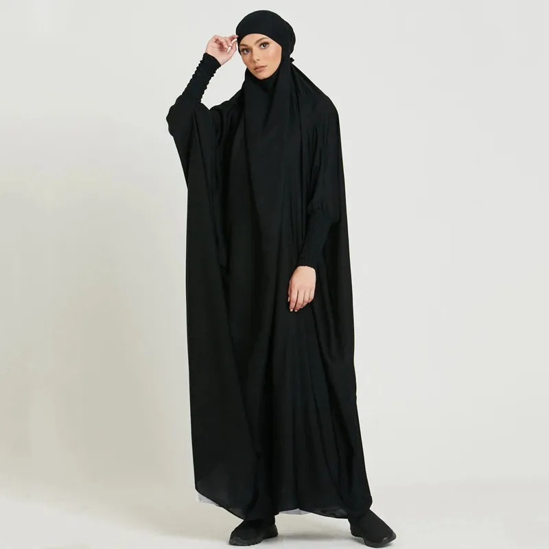 

Ramadan One Piece Prayer Abaya Dubai Soft Satin Muslim Hijab Dress Jilbab Kaftan Robe Long Khimar Islam Clothes Djellaba Femme