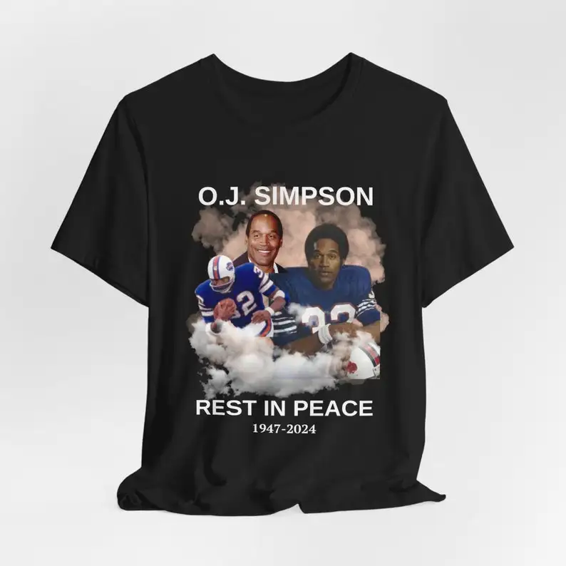 Фото Футболка OJ Simpson Shir Rip Oj Simpson 1947-2024, свитшот, футболка-шитпост, футболка OJ Simpson №2