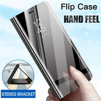 Auroras For Realme C21Y Case Stand Holder Flip Mirror View Phone Case Realme C25Y Mirror View Cover Master Pro Plus