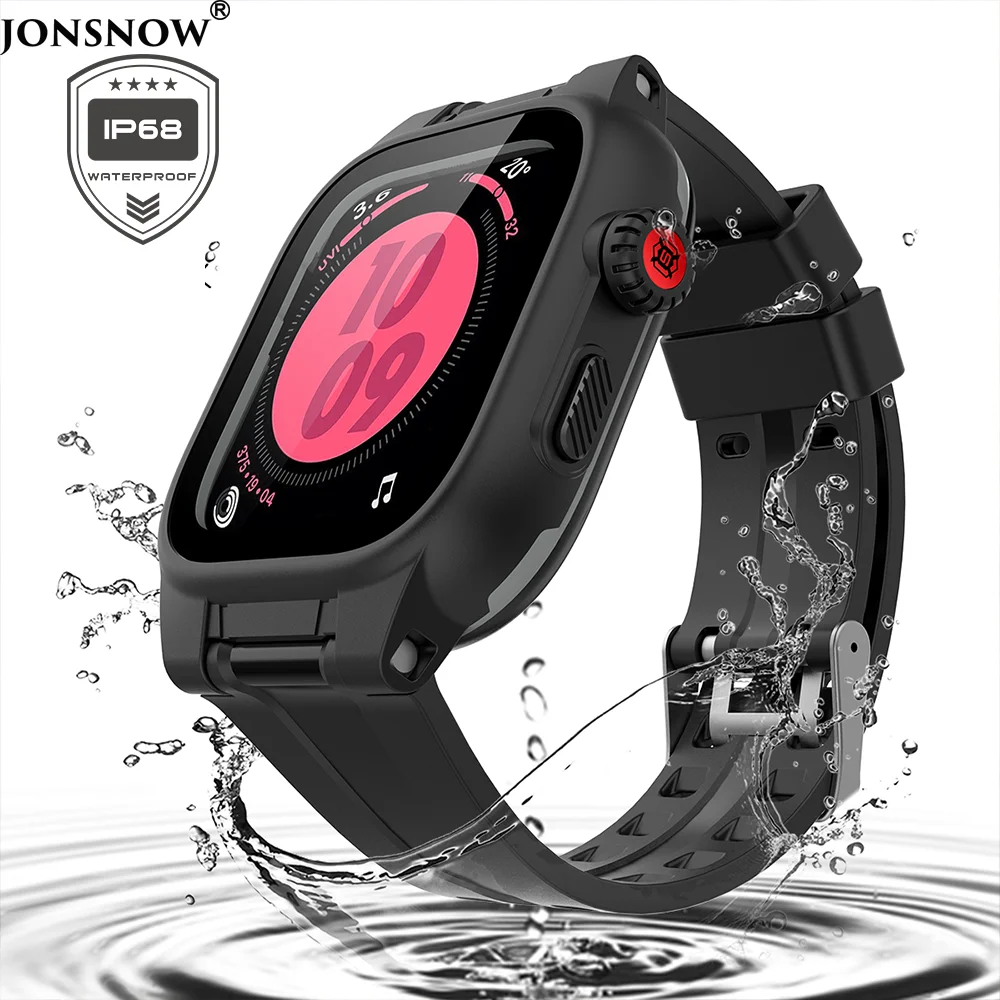 Waterproof Cover Strap for Apple Watch Case 45mm 41mm 42mm 44mm Swimming Shockproof Cases Watchband iWatch2 3 4 5 6 SE 7 Band