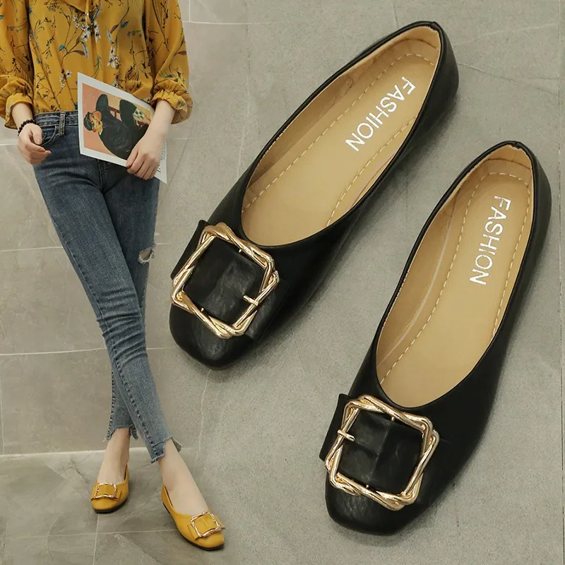 

2022 Spring And Autumn New Fashion Sweet Women's Summer Ballet Soft Sole Shallow Mouth Square HeadFlats Shoes for Women