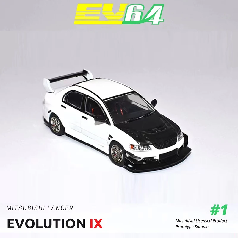 

EV64 1:64 Model Car Mitsubishi Lancer Evolution EVO IX Voltex Rifitting Version - White Carbon Hood Limited 999PCS