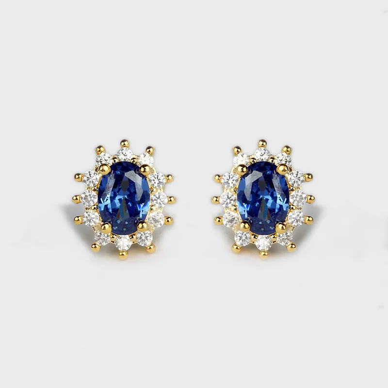

Real 18K Gold Natural Sapphire Dorp Earring for Women Fine Aros Mujer Oreja Blue Sapphire Gemstone Orecchini 18K Gold Jewellry