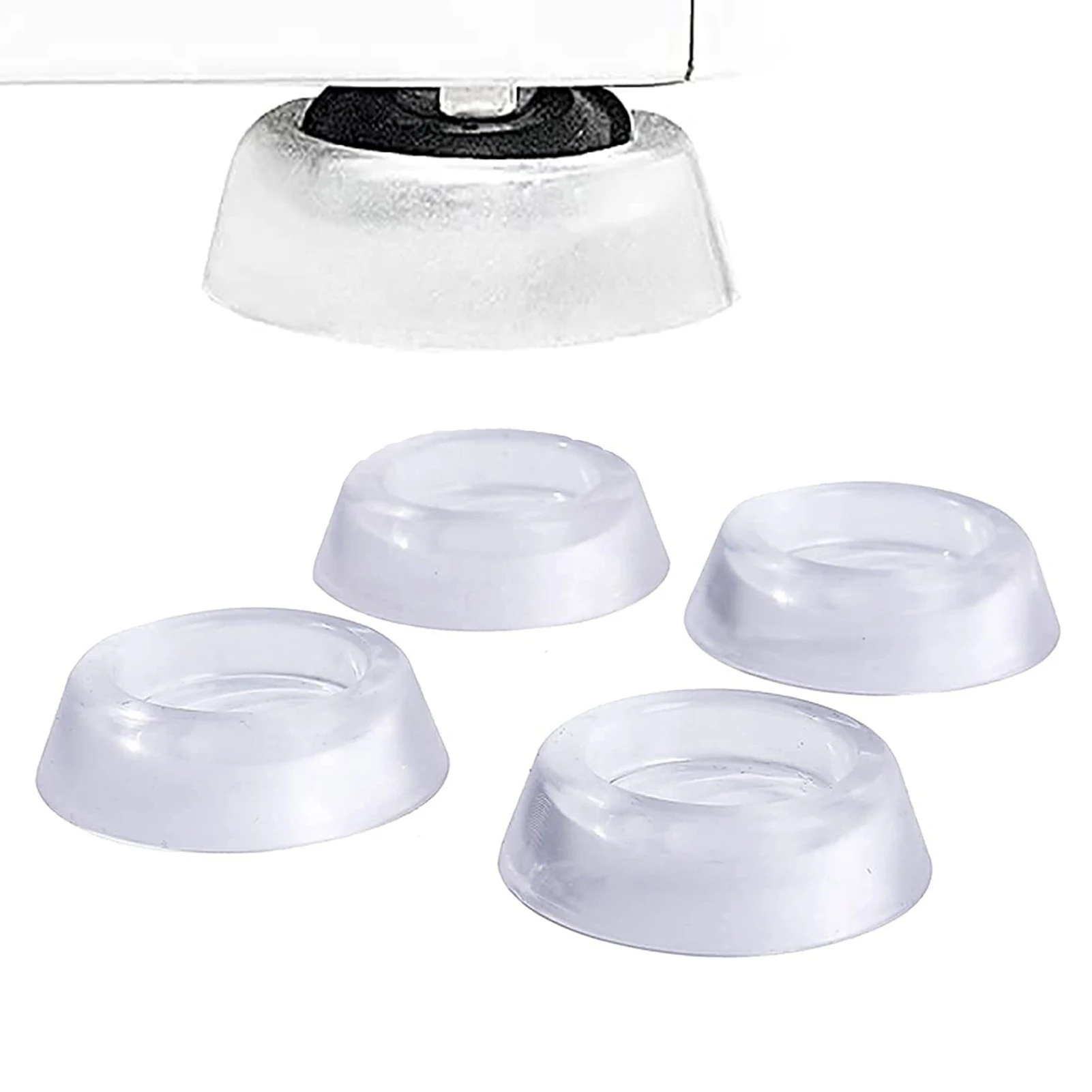 

4PCS Round Washing Machine Leg Floor Protector with Strong Floor Grip Stop from Moving for Hardwood Floors Washer Legs Caps