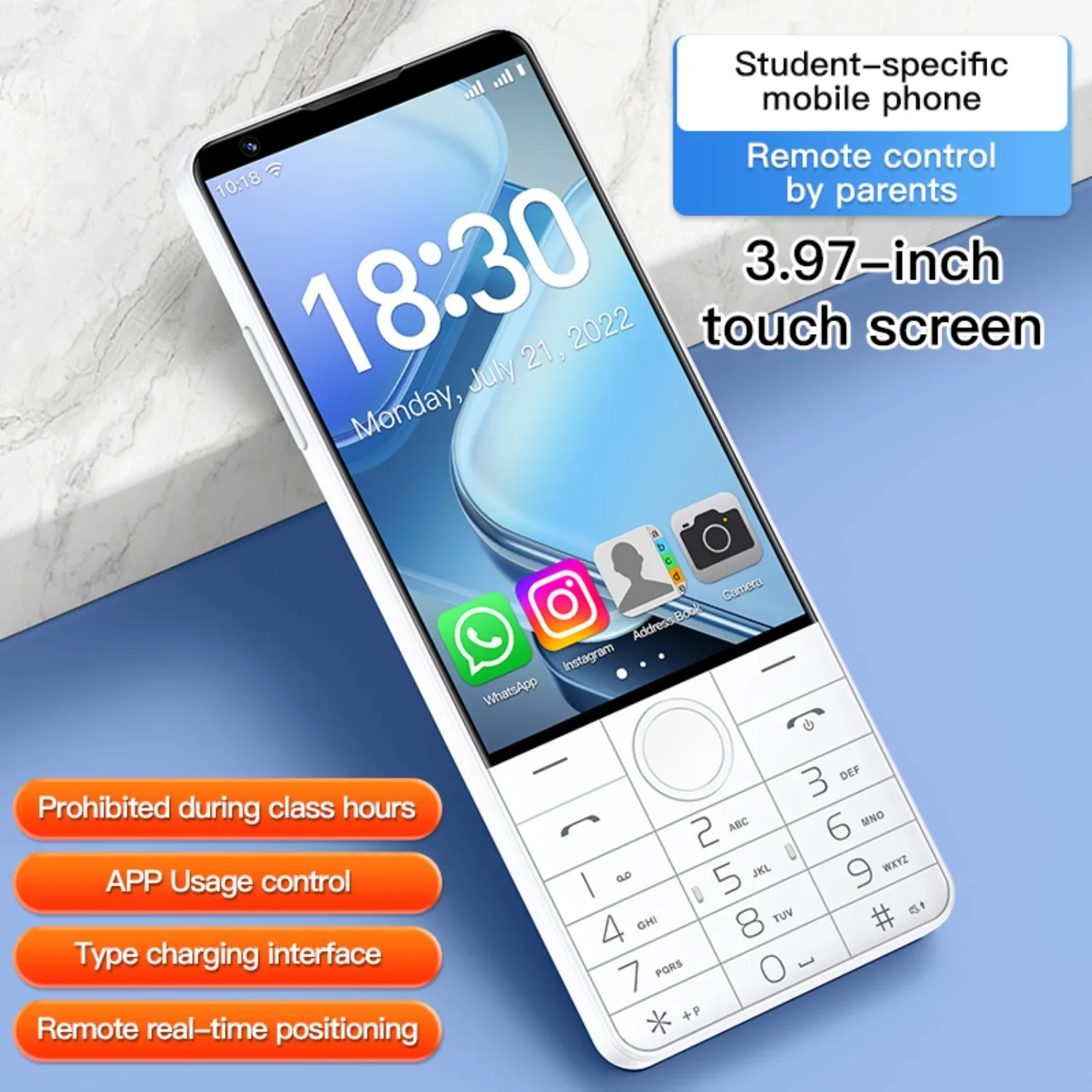 Фото Сенсорная клавиатура 2025 DOOV R70 pro 4G Google Phone 4 дюйма IPS 6 ГБ + 128 ГБ Android14 16 МП 2600 мАч WhatsApp Многоязычный мобильный телефон №3