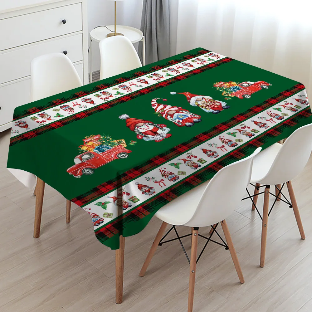 

Rectangular Christmas Tablecloth Blue Christmas Night Pattern New Year Round Dining Table Cloth Home Party Decor 90*140cm