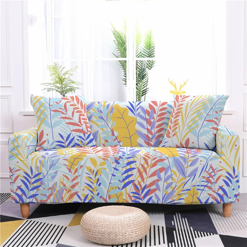 

Fresh Plant Leaf Print Sofa Cover Elastic Spandex Sofa Covers for Living Room Home Decor Sectional Sofa Cushion Cover Slipcover