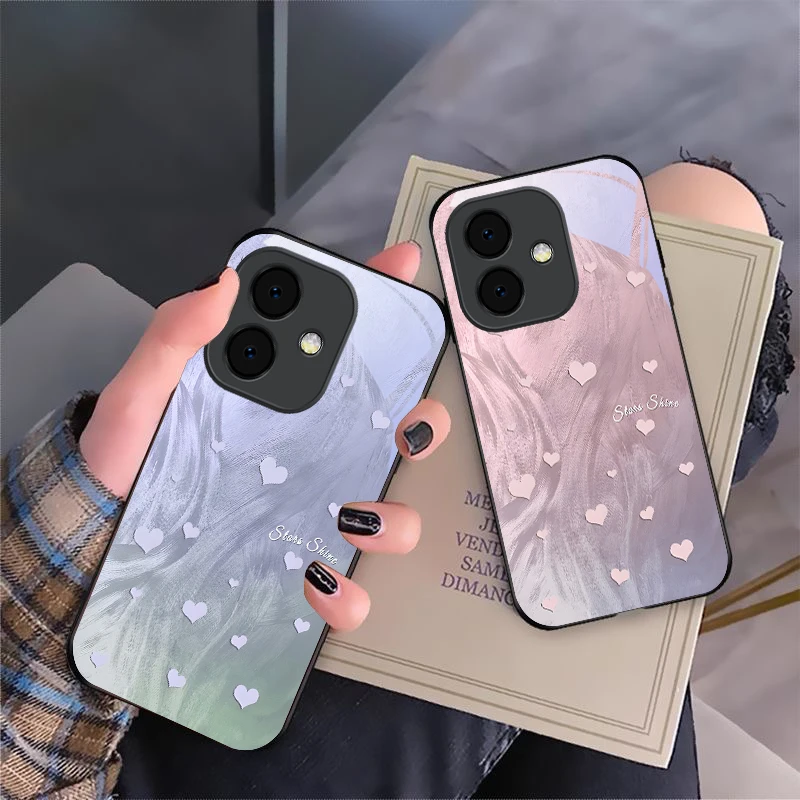 Фото Светящийся в темноте стеклянный чехол для телефонов Oppo A40, A54s, A16, A98, A3x, A80, A74, A60, A17, A96, A93, A38, A18, A79, A58, A78, A73, A60, A3 №2