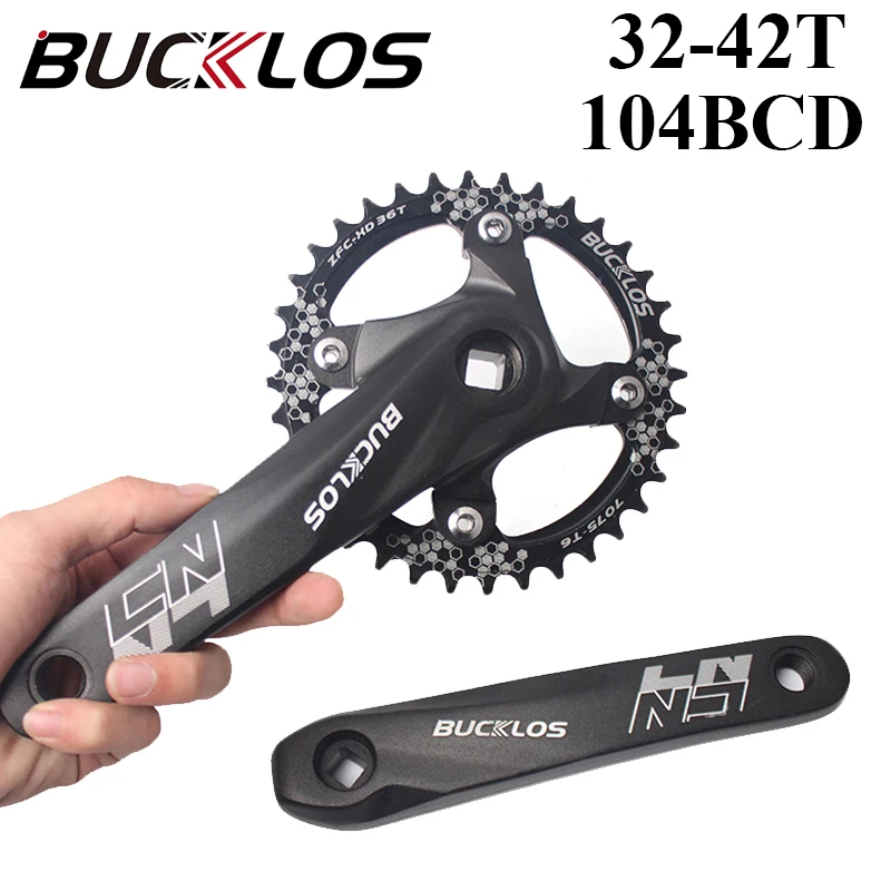 

BUCKLOS шатун для горного велосипеда 104BCD 32T 34T 36T 38T 40T 42T MTB квадратный отверстие кривошипник 8-11S Сверхлегкий 170 мм кривошипная деталь для велосипеда