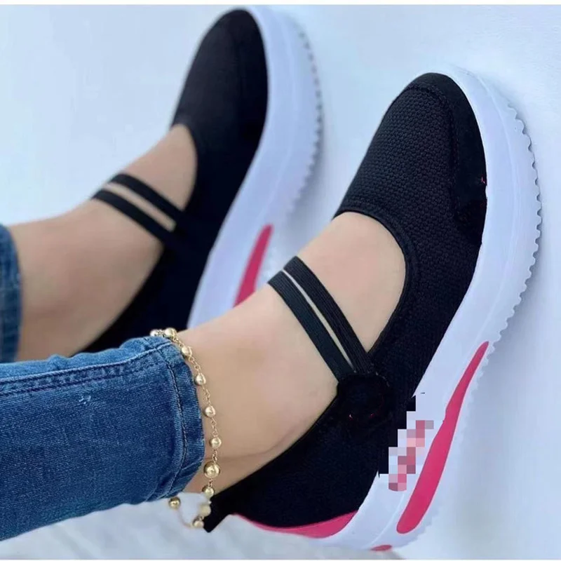 2022 New Sneakers Ladies Casual Shoes Ladies Vulcanized Shoes Hook Breathable Ladies Shoes Ladies Outdoor Walking Zapatos Mujer