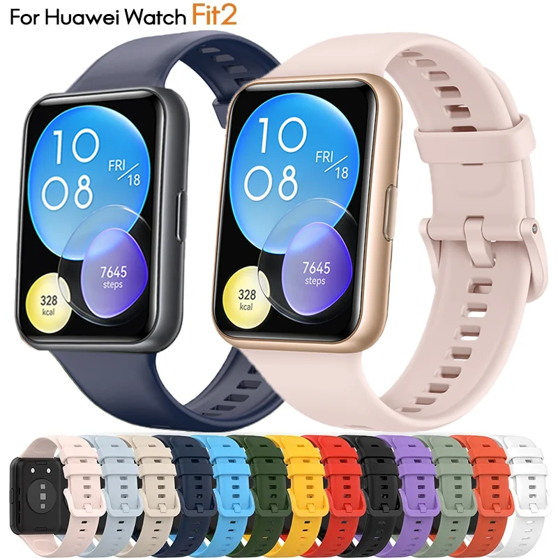 

Silicone Band For Huawei Watch FIT 2 Strap correa smart Wrist watchband metal Buckle sport Replacement bracelet fit2 Accessories