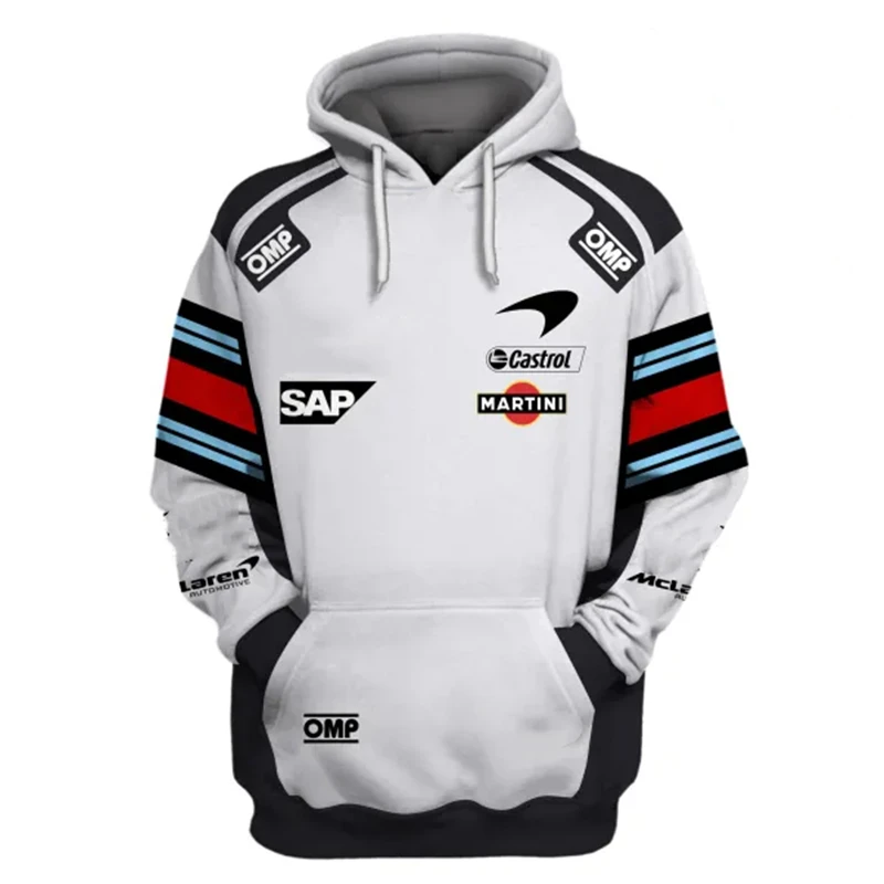 

Motorcycle racing sports clothing lace-up sweatshirt 2023 McLaren F1 Team hoodie Men's Women's 3D printed fashion zipper hood