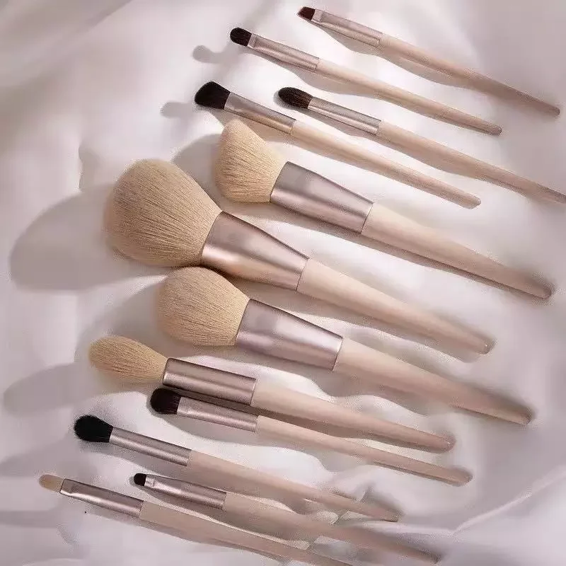 

NEW2023 12PCS Makeup Brushes Set Foundation Powder Blush Fiber Brushes Eyeshadow Lip Highlighter Brushes Concealer Blender Makeu