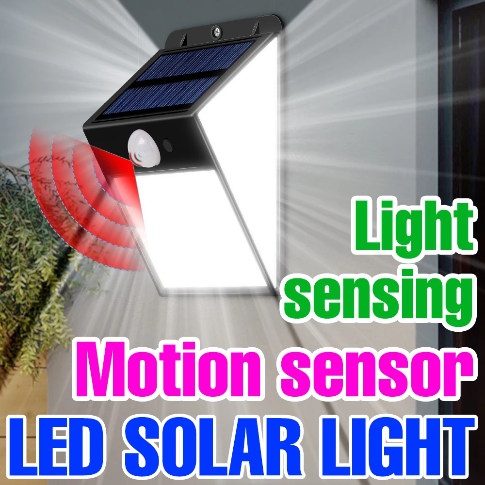 

20W LED Solar Wall Lamp Outdoor Waterproof Sunlight Powered Garden Light PIR Motion Sensor Solar Wall Lights Exterior Floodlight