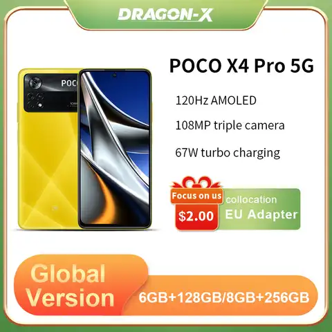 Глобальная версия POCO X4 Pro 5G смартфон 8 Гб 256 ГБ 108MP Тройная камера 120 Гц Amoled 67 Вт турбо зарядка