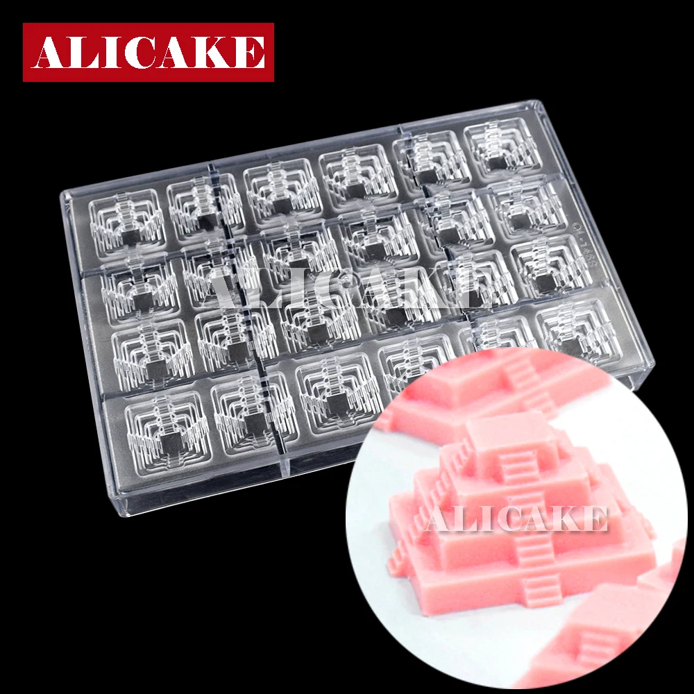 

Pyramid Polycarbonate Chocolate Mold 24 Cavity Cake Confectionery Tools Mold For Chocolates Mold Form Tray Baking Pastry Tools