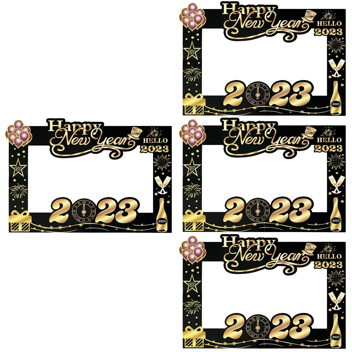 

New Year Frameprops Photo Selfie Eve Supplies Ornament Posing Decorative Decor Prop Favors