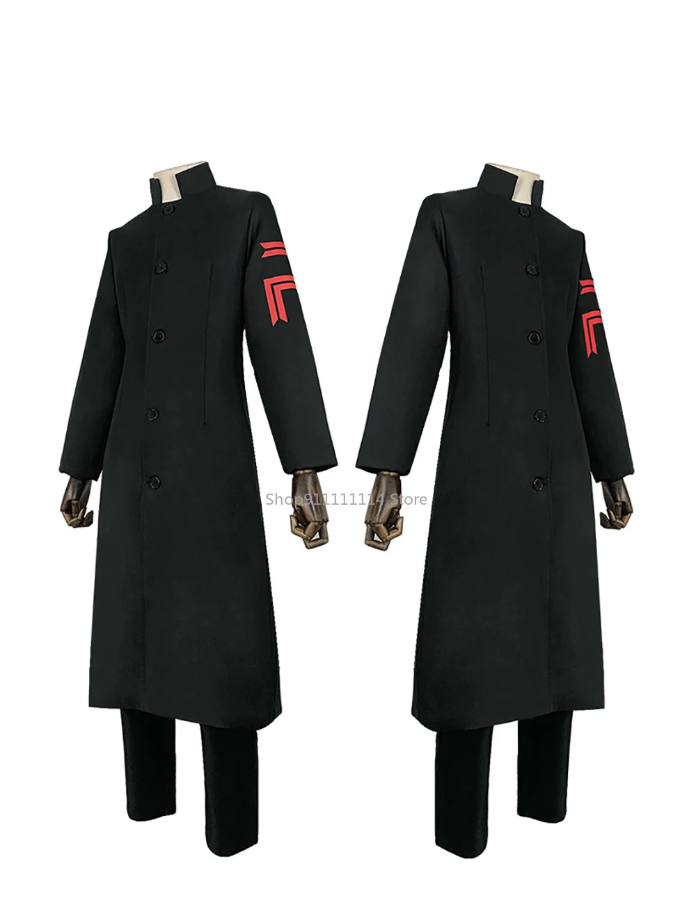 

Anime Tokyo Revengers Mikey Cosplay Costume Sano Manjirou Uniform Black Long Coat with Pants Adult Outfits Halloween Purim Gift