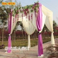 3m3m3m cream with voilet color square canopy drape wedding decoration supplyincluding drape and stand