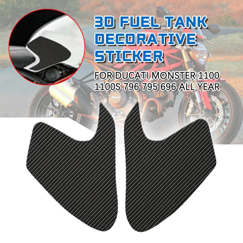 do Ducati Monster 1100 1100S 796 795 696 przez cały rok nakładki na zbiornik motocykla boczne uchwyty trakcyjne kolana Pad naklejka antypoślizgowa