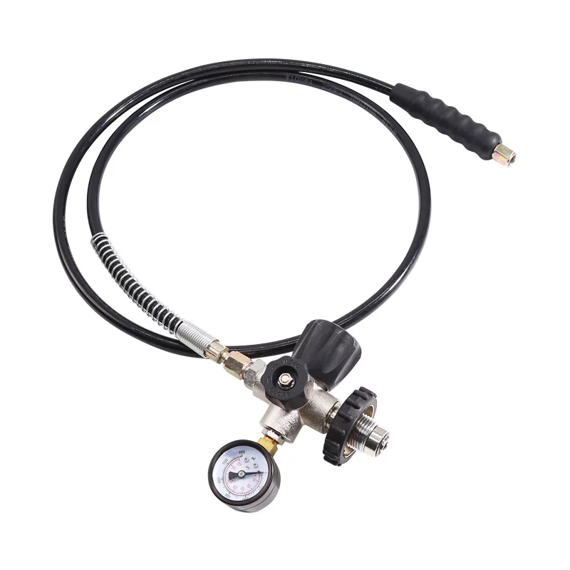 Big diving tank fill station valve 6000Psi Pressure Regulator Fill Station Hose Air Tank G5/8-14 with 7/16-20UNF on off