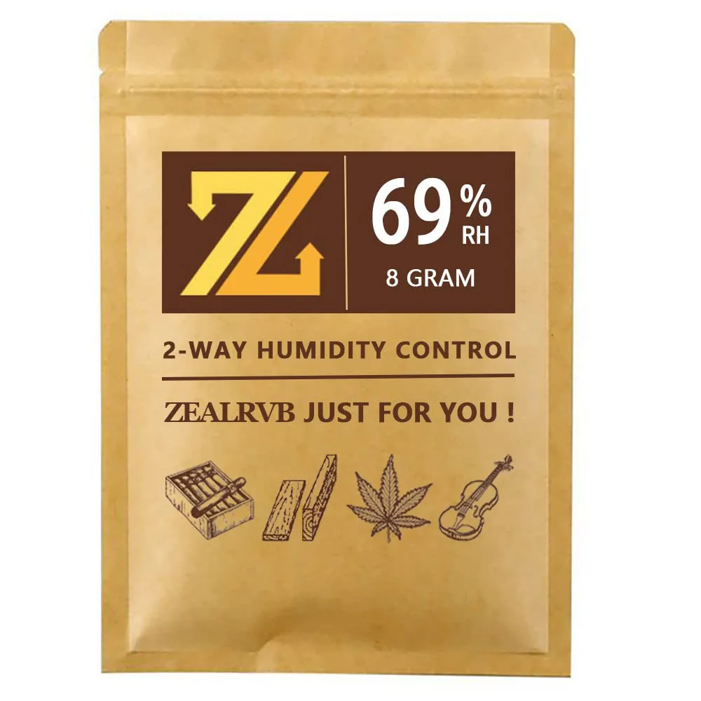 10pcs 69%RH 62% 8Grams 2-Way Humidity Control Packs Cigar preservation ZEAL Humidor Relative Humidity Packs Cigar Humidifier Bag
