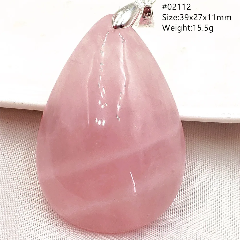 

Natural Rose Quartz Water Drop Women Pendant Necklace Madagascar Rose Quartz Love Gift Love Crystal Necklace AAAAA