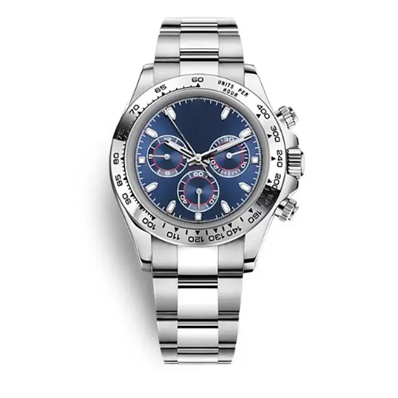 

Luxury Mens Watch Waterproof Automatic Movement Blue Dial Sapphire Crystal Stainless Steel Male Wristwatches