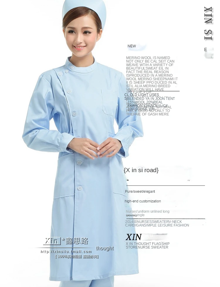 

Nurse's uniform long sleeve women's winter clothes round neck short sleeve summer dental beauty salon designer work unitorm